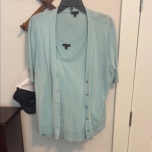 Talbots Light Blue Cardigan and Top Set